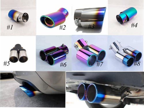 Blue Color Double Outlets Exhaust Muffler Tail Pipe Tip Tailpipe For Kia Cerato