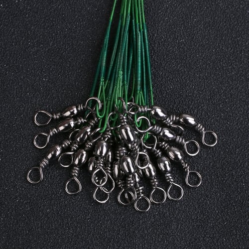 100X Fishing Tools Trace Lures Leader Steel Line Wire Spinner 16/18/22/24/28cm 