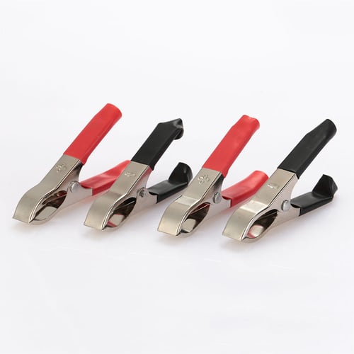 Clamp Testing Car Vehicle Alligator Battery Test Crocodile Clips Red+Black 