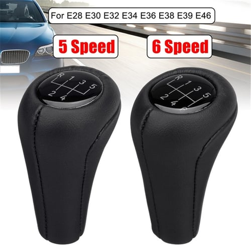 5 SPEED GEAR SHIFT KNOB PU LEATHER For BMW E28 E30 E32 E34 E36 E38 E39 E46  /