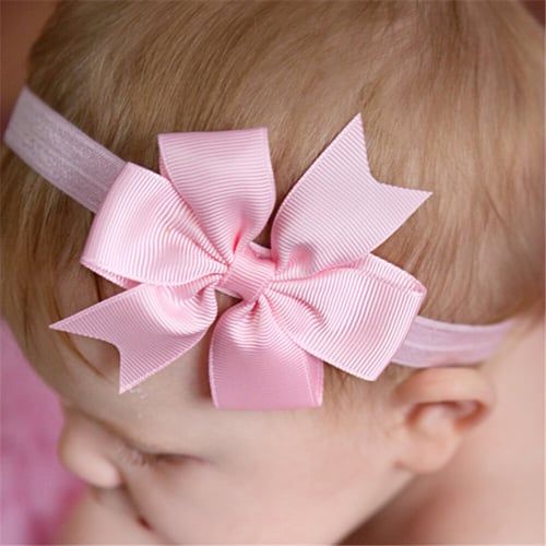 Kids Baby Girl Head Accessories Hair Band Infants Elastic Bowknot Headwear Gift 