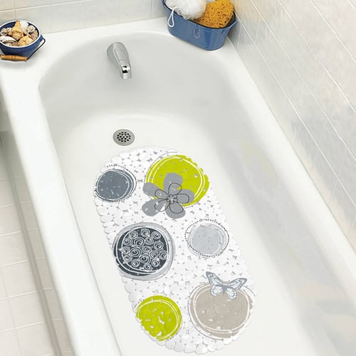 Bathroom Anti-Slip PVC Suction Explosion Print Shower Bath Mat Non-slip Carpet 