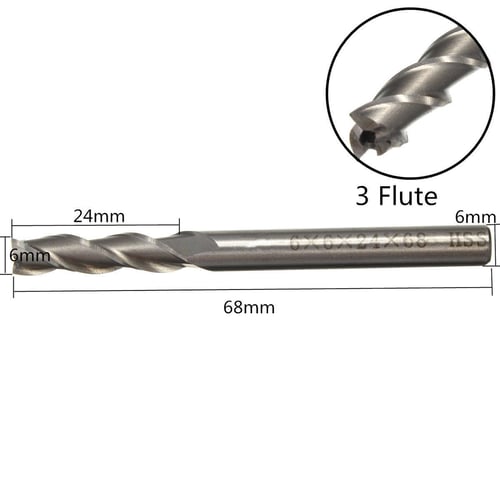 Extra Long 2 Flute HSS & Aluminium End 6mm Mill Cutter CNC Bit Extended New