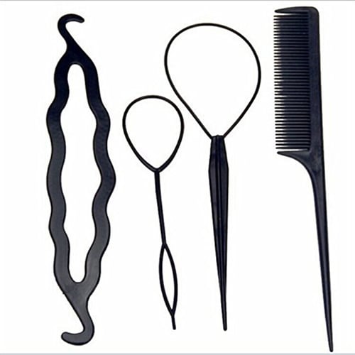 4Pcs/Set Hair Braiding Tool Roller With Magic Hair Clip Twist Styling Bun Maker 4Pcs/Set Hair Braiding Tool Roller With Magic Hair Clip Twist Styling Bun Maker