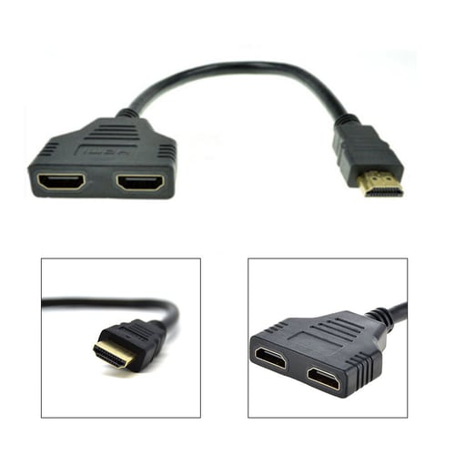 1PC 1080P HDMI Port Male to 2 Female 1 In 2 Out Splitter Cable Adapter Converter
