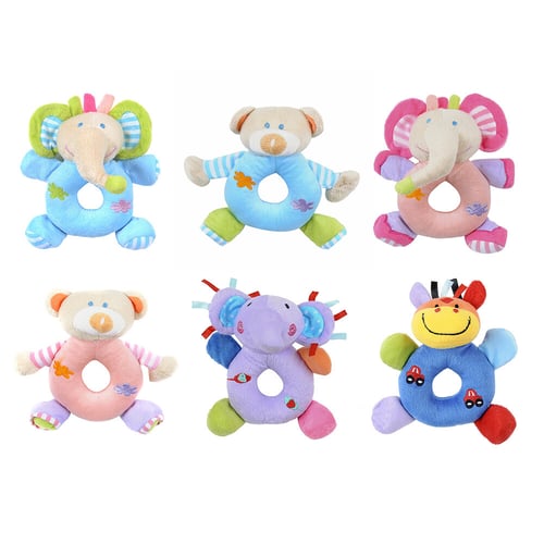 Boys Girls Newborn Baby Rattle Toys Animal Cartoon Hand Bell Safe For Baby 6A 
