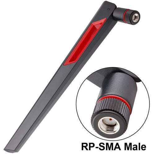 2.4G 5.8G LTE Dual Band Wifi 12DBI RP-SMA Male Connector Antenna fr Router Black 