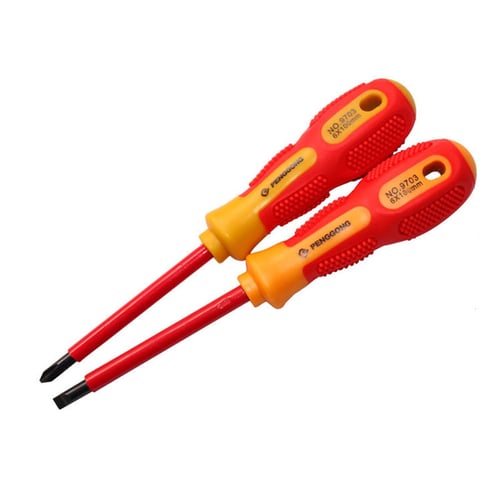 Insulated Slotted & Phillips Electricians Screwdrivers Set Magnetic Tool 6 Piece 