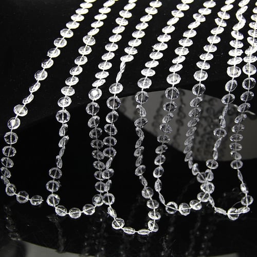 33FT Garland Diamond Acrylic Crystal Bead String Curtain Wedding DIY Party Decor 