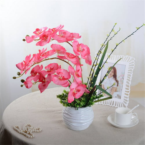 Beautiful Orchid Artificial Flowers Diy Erfly Silk Flower Bouquet Phalaenopsis Wedding Home Decor White