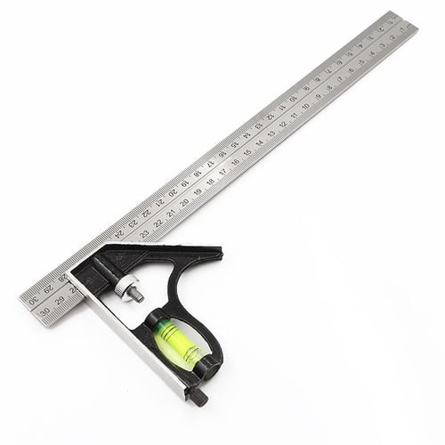 12" Adjustable Combination Try Square Tool Sliding Ruler Scribe Level Steel 