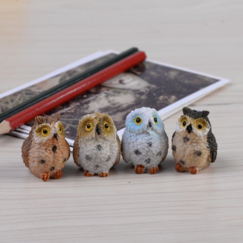 Miniature Cute Owls Fairy Garden Terrarium Figurine Decor DIY Bonsai Craft 