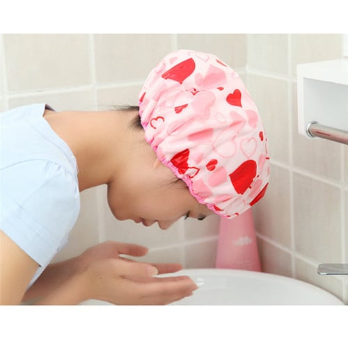 Salon Plastic Random Home Women Hats Spa Waterproof Shower Cap Cartoon Bathing 