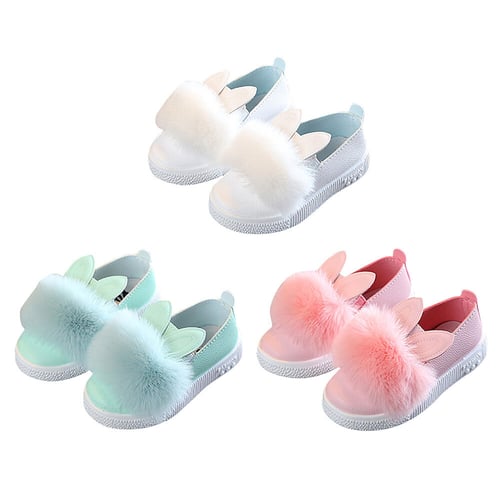 Toddler Children Baby Girls Bow Sneaker Casual Rabbit ears Princess Single Shoes 