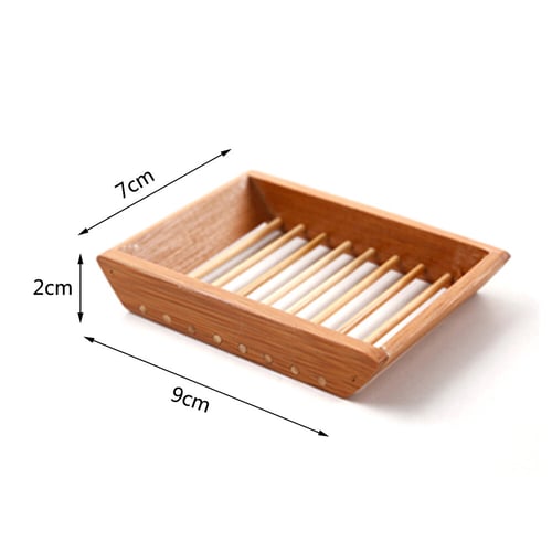 Bamboo Soap Dishes Creative Manual Drain Soap Box Wooden Soap Holder Praqctical 
