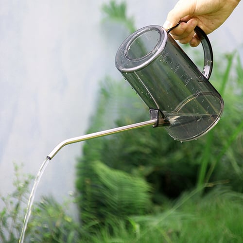 Watering Can Pot Plastic Stainless Steel Long Mouth Garden Flowers Plants Tool 