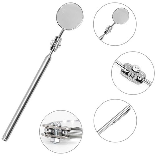 Telescoping Inspection Round Mirror automotive Extending Car Angle View Pen Tool