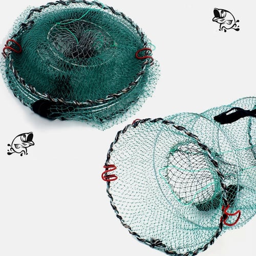 Outdoor Automatic Folding Portable Fishing Net Trap Bait Spring Cage for Shrimp 