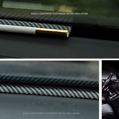 Car Dashboard Gap Filling Sealing Strip Accessories 1.6M Rubber Carbon Fiber 