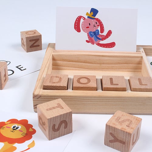 Cardboard English Spelling Alphabet Game Educational Early Toys Education P4A8 