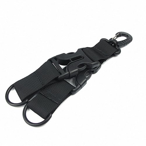 Tactical Gear Clip Belt Keeper Pouch Carabiner Standard Key Ring Holder Chain 