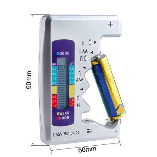 Battery Capacity Detector For C/D/N/AA/AAA/9V 6F22 Batteries /1.55V button cell 