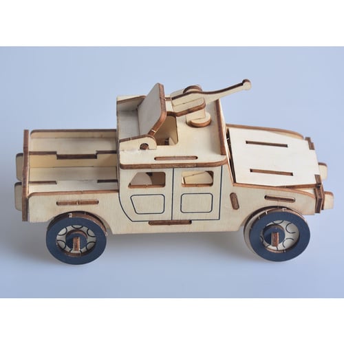 Remote Control Missile Truck Woodcraft Construction Kit 3D Wooden Model Puzzle 