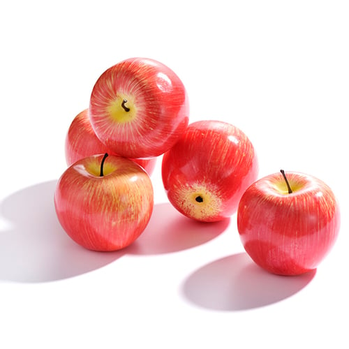 6pcs Lifelike Decorative Artificial Fake Red Apples Fruit Home House Decor 