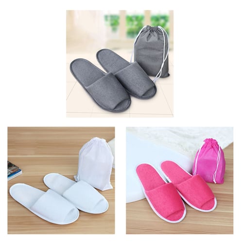 Travel Breathable Non Disposable Slippers Foldable Hotel SPA With A Storage Bag 