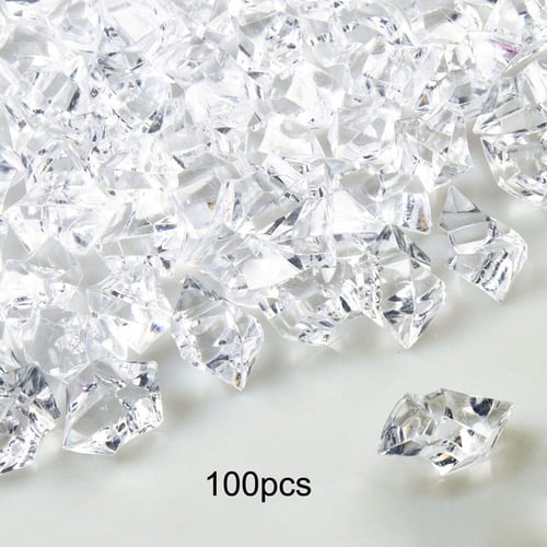 Acrylic Crushed Ice Rock Fake Cubes Clear Crystal For Home Events Decoration Set 