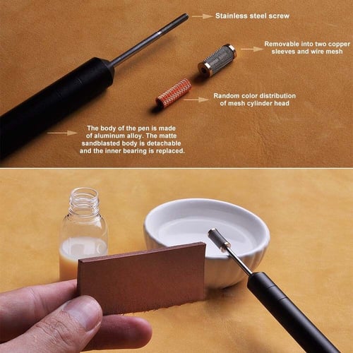 Stainless Steel Edge Dye Roller Oil Pen Belt Finisher Leather DIY Craft Tool 