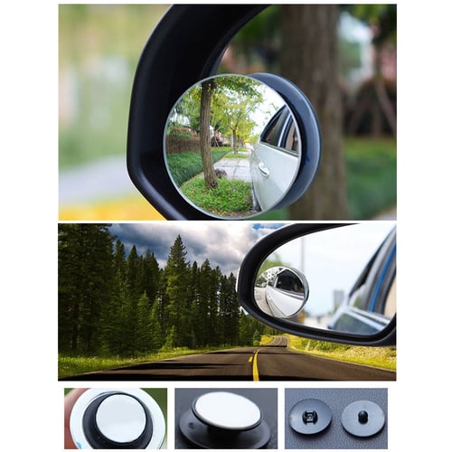 Round Wide Angle Convex Blind Spot Mirror Rear View Messaging Car Vehicle BK New 