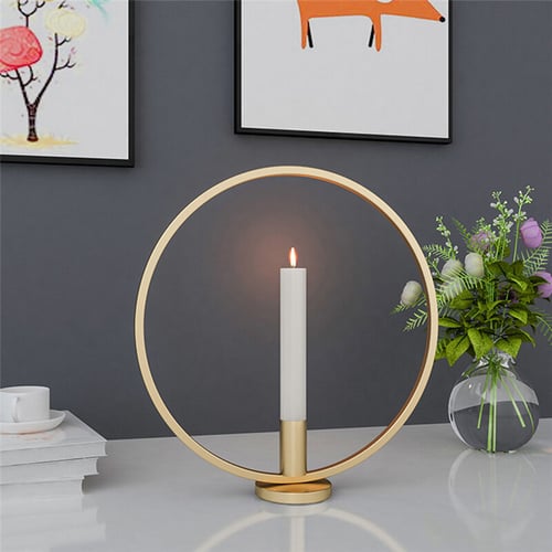 Wall Mounted Gold Candle Holder 3D Geometric Tea Light Home Candlestick 