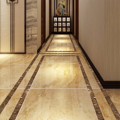 Golden Self-adhesive Bathroom Kitchen Wall Stair Floor Border Tile Sticker Decor