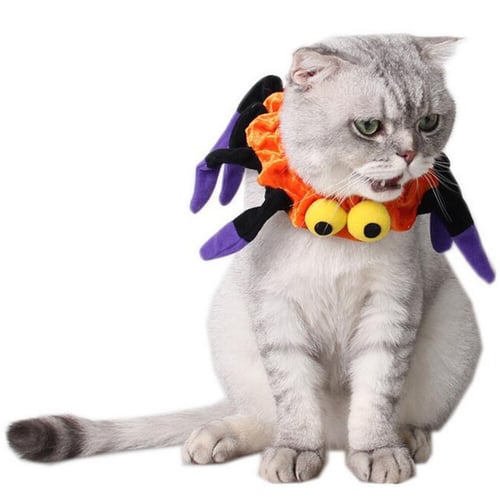 1 PC Pet Cat Dog  Cosplay Spider Collar Adjustable  Halloween Party Decoration 