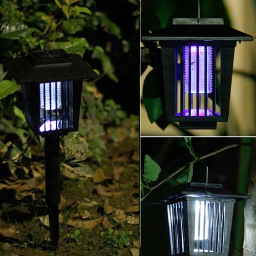Solar Powered LED Light Mosquito Pest Bug Zapper Insect Killer Lamp Garden U 