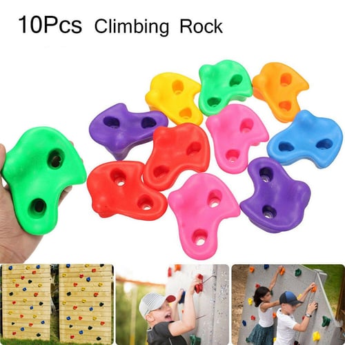 10pcs Plastic Colorful Textured Climb Rock Wall Stones Kids Assorted Holds Climb 