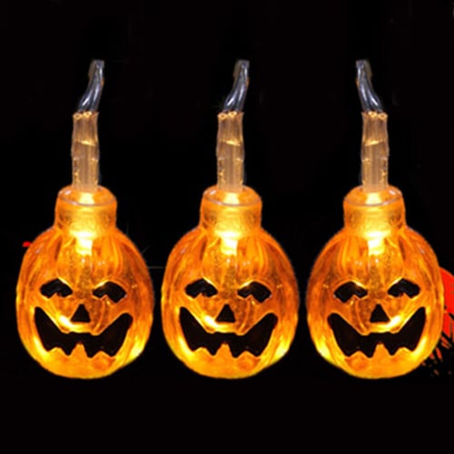 10 LED Halloween Gauze Skull String Lights Lantern Lamp Home Party Decor Prop 