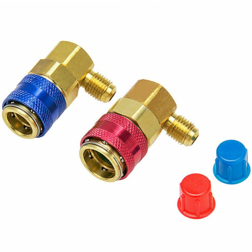 R134A A/C Manifold Gauge Conversion Kit High Low Angle Quick Adapter ACME 