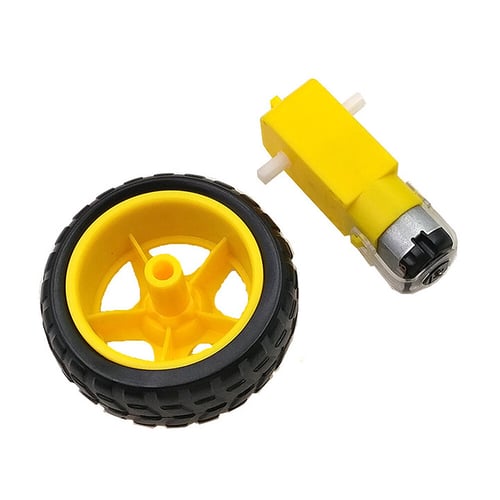 Arduino Smart Car Robot Plastic Tire Wheel with DC 3-6v Gear Motor for Robot 