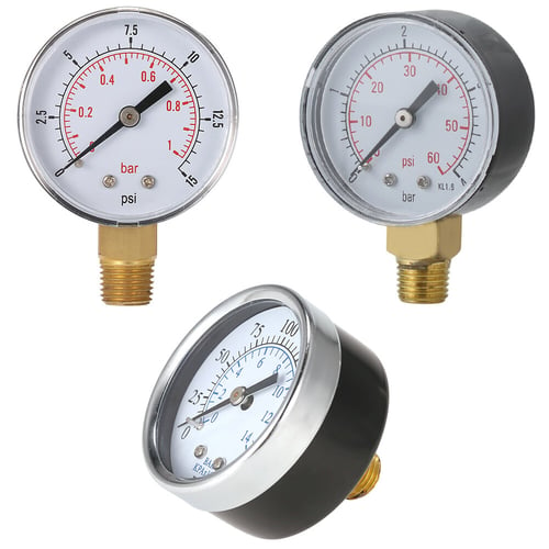 Mini Low Pressure Gauge For Fuel Air Oil Or Water 50mm 0-15/30/60/100/160/ MZV 
