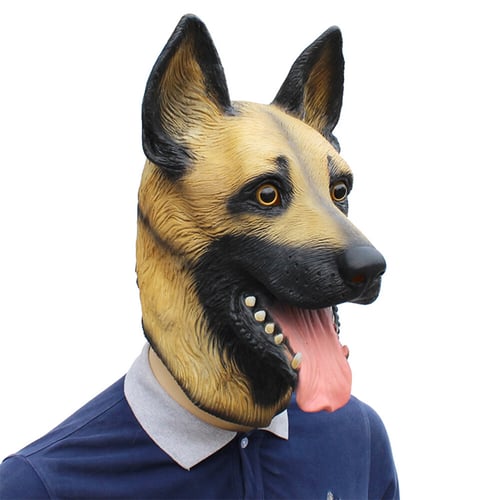 Latex Full Head Animal German Shepherd Dog High Quality Fancy Prop Carnival Mask 