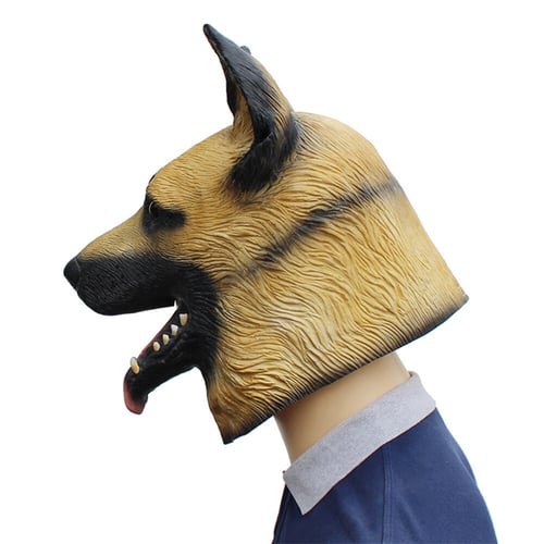 Dog Head mask Underdog Party Halloween Cosplay Costume German Shepherd Latex mask