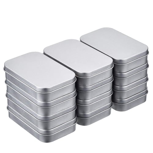 Metal Hinged Tins Mini Portable Box Storage Kit  Organizer Lightweight 30 Pack 