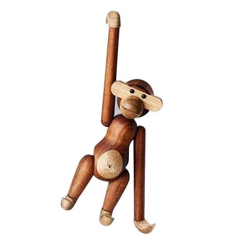 20*18cm Nordic Art Home Decoration Wooden Monkey Toys Xmas Child Gifts Ornaments 