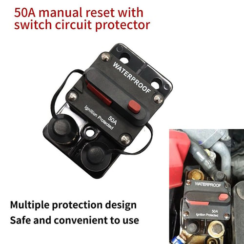 200AMP Dual Battery 12V/24V Fuse Manual Reset IP67 Waterproof Circuit Breaker 