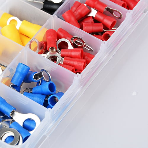 102x Electrical Insulated Ring Wire Crimp Connector Terminals Assortment Kit 