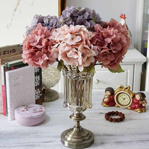 Rose Silk Flowers·Artificial Hydrangea Bouquet Wedding Bridal Party Home Decor 
