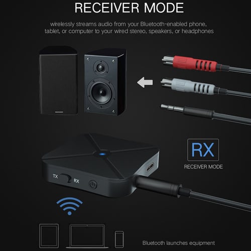 Bluetooth 4.2 Transmitter Receiver Wireless 3mm Stereo Interface Audio Adapter 