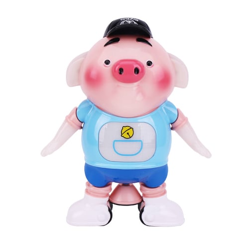 Blue Electric Pig Toy Dancing Walking and Singing for Children Having Fun 